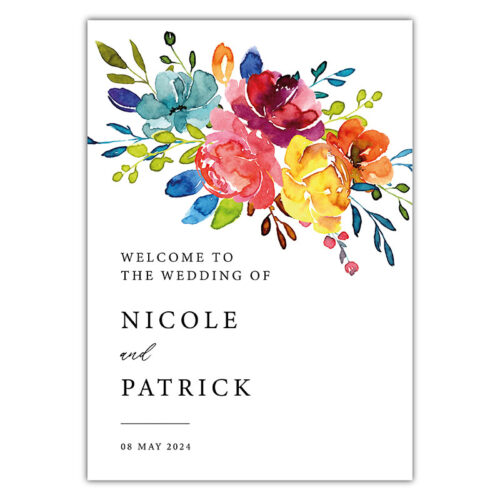 Welcome Sign - Colourful Floral