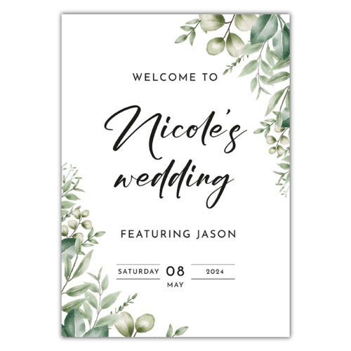 Welcome Sign - Featuring Greenery