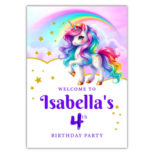 Birthday Welcome - Unicorn Rainbow