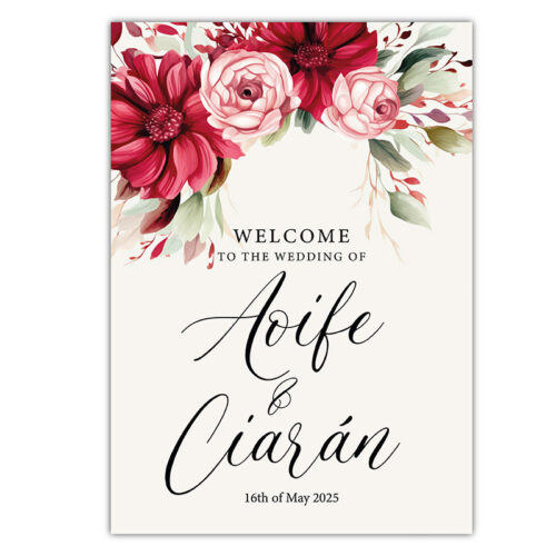 Welcome Sign - Deep Red