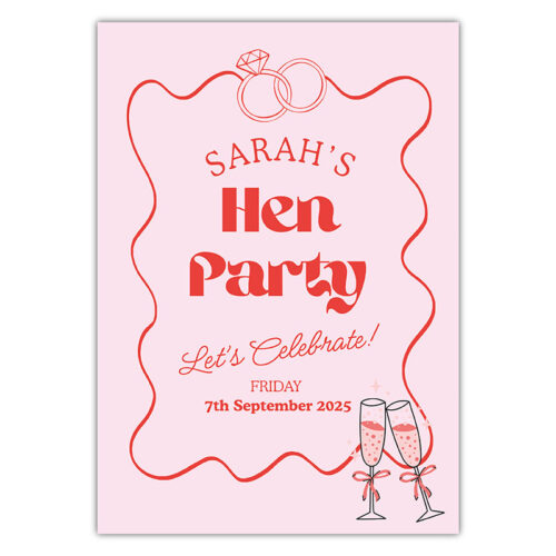 Hen Party Sign - Wavy