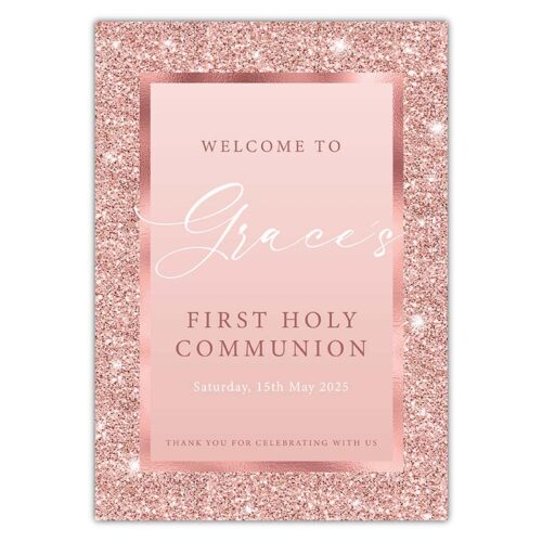 Communion Party Sign - Rose Gold
